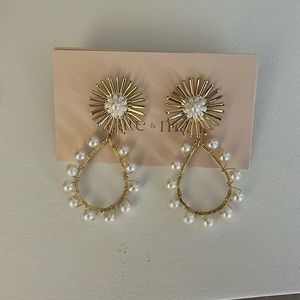 Katie & May Flower Pearl Drop Earrings